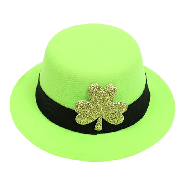 Tarjeta para el pelo Fiudx con sombrero verde del Día de San Patricio Adorno de sombrero de copa