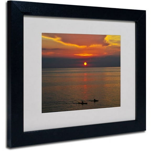 Trademark Fine Art "Sunset Paddle" Canvas Art by Kurt Shaffer, Black Frame