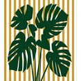 thumbnail image 3 of Ambesonne Tropical Duvet Cover Sets, Hawaiian Monstera Stripes, 2-Twin, Pale Coffee Hunter Green, 3 of 4