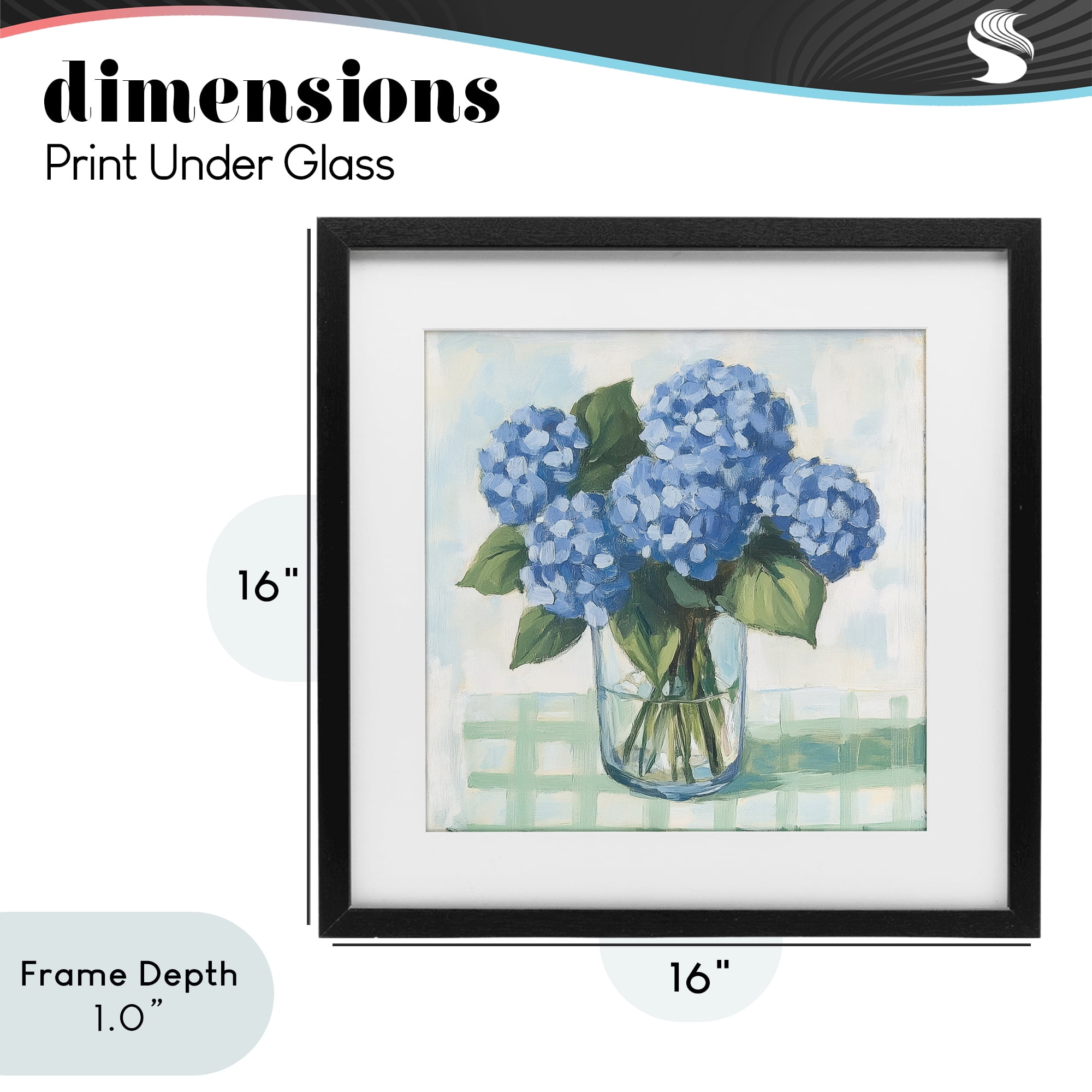 Stupell Industries Quaint Picnic Hydrangeas Black Framed Print Under Glass, design by Petal Prints Design