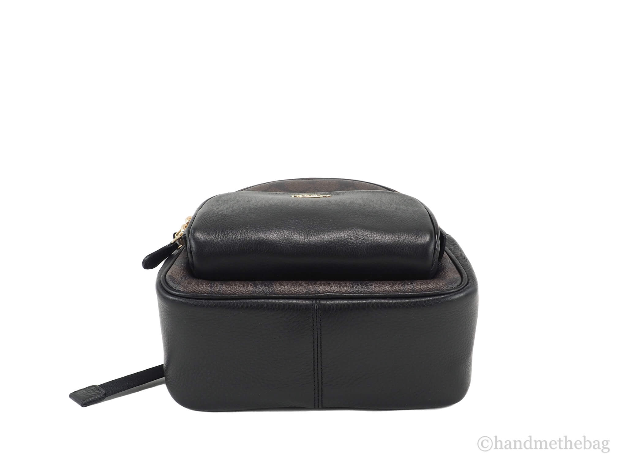 Coach (C8604) Signature Coated Mini Court Backpack in Brown Black