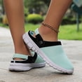 thumbnail image 4 of Dakaela Womens Orthopedic Clogs Memory Foam Platform Sneakers Slip on Walking Shoes Plantar Fasciitis Knit Backless Slippers with Adjustable Strap (Mint Green,8), 4 of 5
