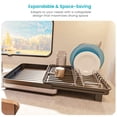 thumbnail image 2 of Home Zone Living Collapsible Dish Drying Rack with Push-Drain and Utensil Caddy, Medium, 2 of 7