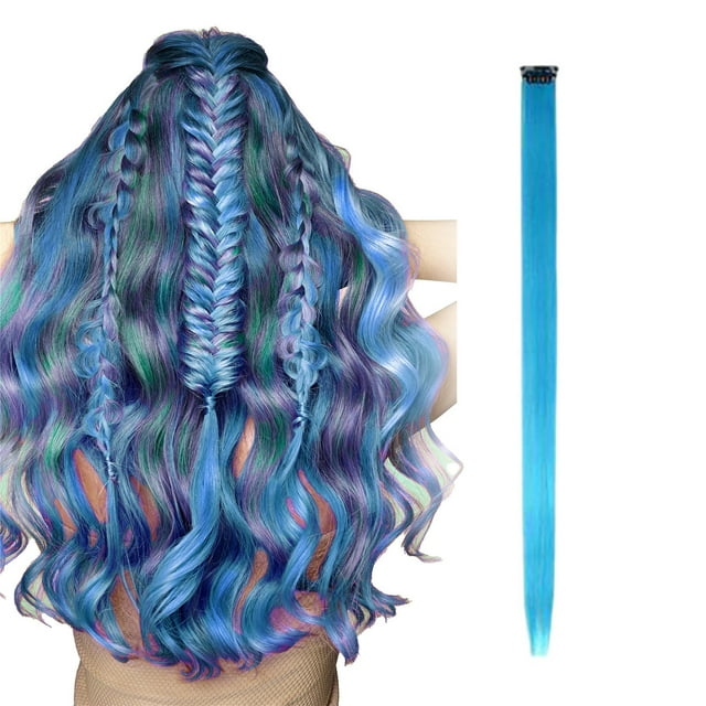 Extension de Cheveux à Clip, Extensions de Cheveux Colorées, Multi-Couleurs, Mèches de Fête, Clip en Cheveux Synthétiques