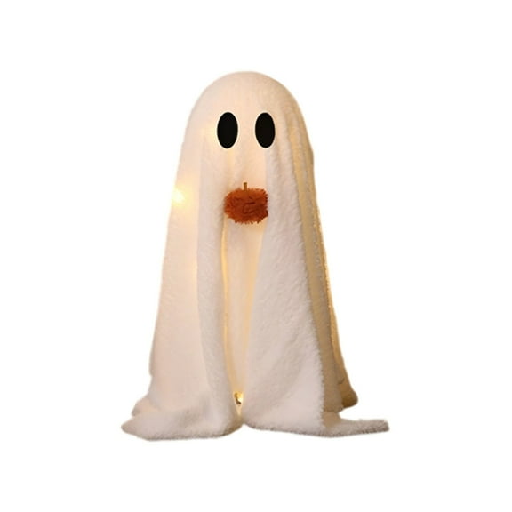 Cute Glowing Ghost Decorations, 20.5 Inch Tall Indoor Tabletop Spooky Decoration With Soft Cozy Fabric And Sturdy Support Structure, For Party Home Kitchen Fireplace