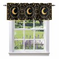 thumbnail image 2 of Gold Yellow Moon Star Valances for Windows,Kitchen Valance Rod Pocket Short Curtain, Starry Night Polka Dot on Black Valance Curtain Window Valances for Bedroom Bathroom Living Room 60x18in, 2 of 9