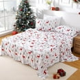 thumbnail image 6 of Christmas Flannel Sheets Queen, 100% Cotton Printed Bed Sheet Set, Soft Brushed Flannel, 16 Inches Deep Pocket Winter Warm Sheets 4 Piece (Red Christmas Reindeer, KING), 6 of 8
