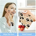 thumbnail image 7 of 4 Pack Colorful Dog Paws Pure Cotton Washcloths 12 x 12 Inch Reusable Absorbent Soft Cotton Face Towels Fingertip Towels Set for Gym Towels,Hotel and Spa Wash cloth, 7 of 7