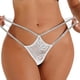 thumbnail image 1 of Gibobby Lenceria mujer sexy Día de San Valentín Tanga de encaje negro para mujer con cintura sexy y bragas de G(Blanco, CH), 1 of 5