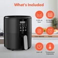 thumbnail image 3 of KITCHER 1200W 3.5Qt Air Fryer with Touch Digital Screen and 50 Cookbooks, Easy to Use, Black, 3 of 17