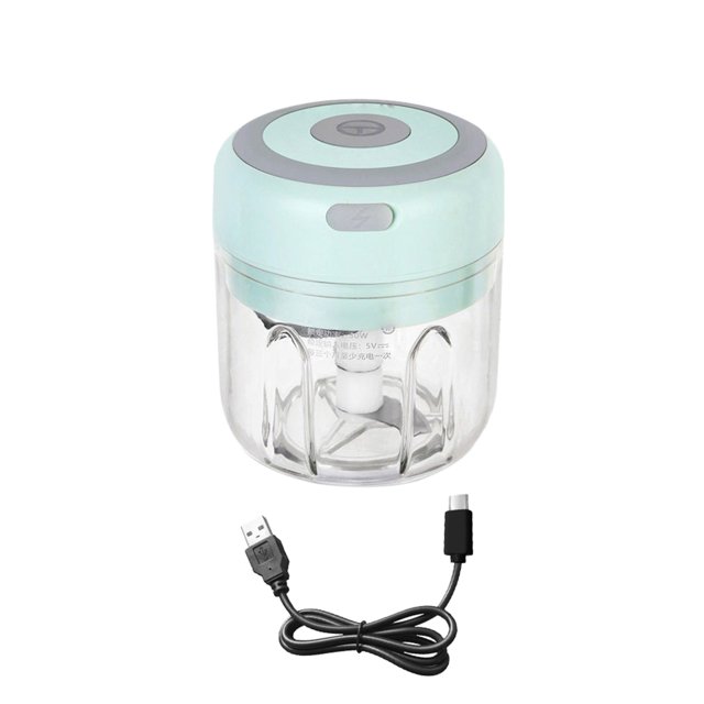 Naiovety Triturador de ajo eléctrico de plástico Mini portátil 1200mA USB carga Chopper interior casa cocina jengibre verduras trituradora Cocina y Comedor Verde Naiovety HA059907-02B