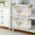 thumbnail image 2 of Yayeee Foldable Storage Basket for Shelves with Handles Waterproof Cloth Bins, Gray Cute Flower, 2 of 7