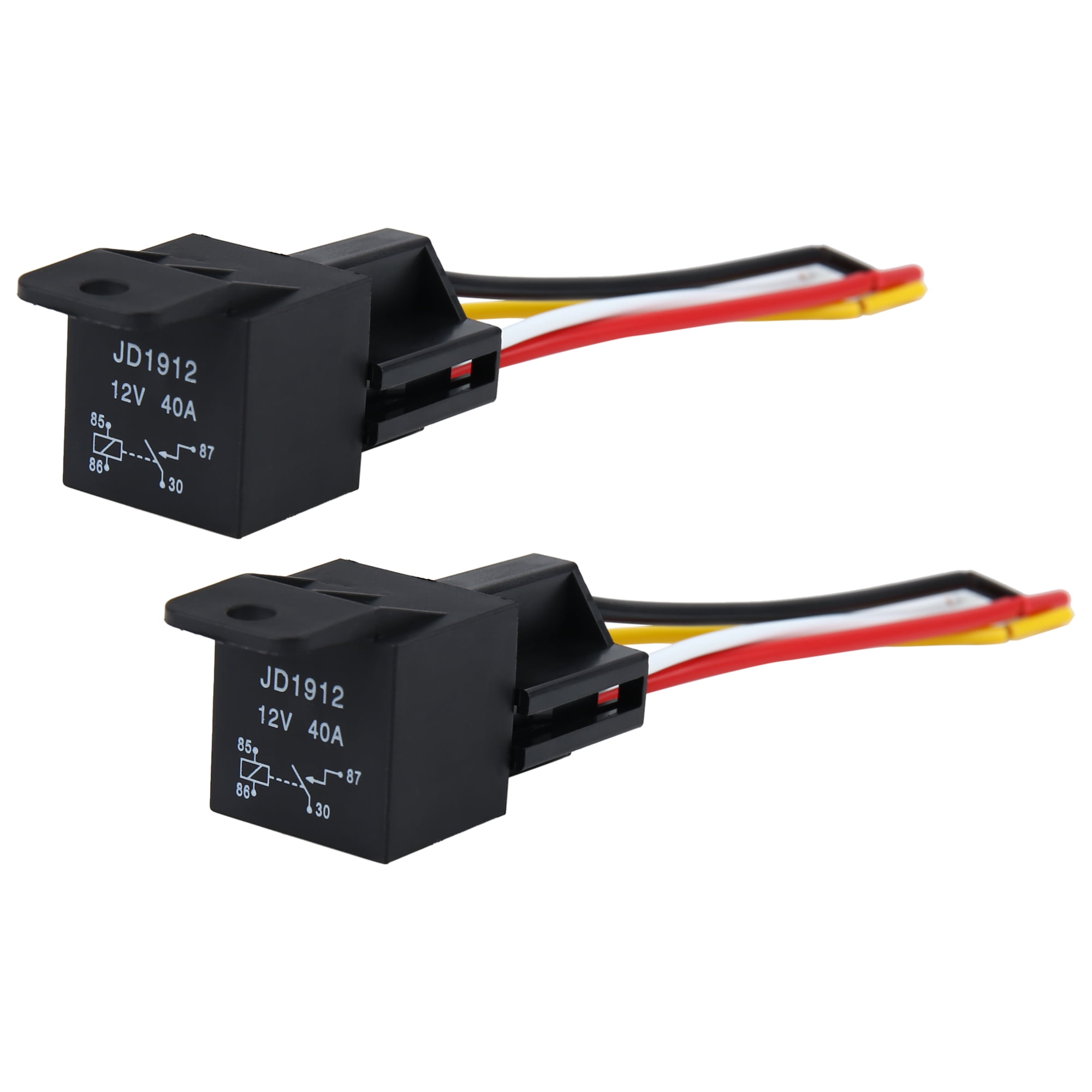 2Pcs 4 Pin Car Motorcycle Headlight Air Conditioning Auto Relay DC 12V 40A NEW 