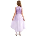 thumbnail image 2 of Hansber Kids Girls Sparkly Sequin Jumpsuit Sleeveless Romper Dress Wedding Prom Dance Party Pageant Gown Lavender 14, 2 of 7