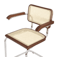 thumbnail image 5 of Breuer Chair Company Marcel Breuer B64 Cesca Cane Cantilever Armchair Arm Chair w/ Chrome Steel Frame Walnut Wood & Natural Cane (Made in Italy) by Furnish Theory, 5 of 13