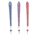 thumbnail image 2 of 3/pack Fabric Neck Strap Lanyard ID Badge Name Tag Holder Key Chain - 3,, 2 of 6
