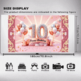 thumbnail image 5 of Elegant Design Birthday Banner 10th Birthday Pink Balloon Celebration Backdrop for Kids Party Event Decoration Anniversary, 5 of 6