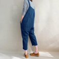 thumbnail image 4 of Birdeem Salopette Sans Manches pour Femmes Ample en Coton et Lin Longue Combinaison de Soirée, 4 of 12