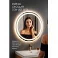 thumbnail image 3 of Espejo Redondo LED de Pared 60cm Táctil Tricolor Baño Moderno, 3 of 7
