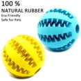 thumbnail image 5 of Paquete de 2 juguetes de bolas para perros para limpieza de dientes de mascotas, masticar, buscar, juguetes dispensadores de alimentos con bolas de tratamiento (pequeños de 2 pulgadas), 5 of 5