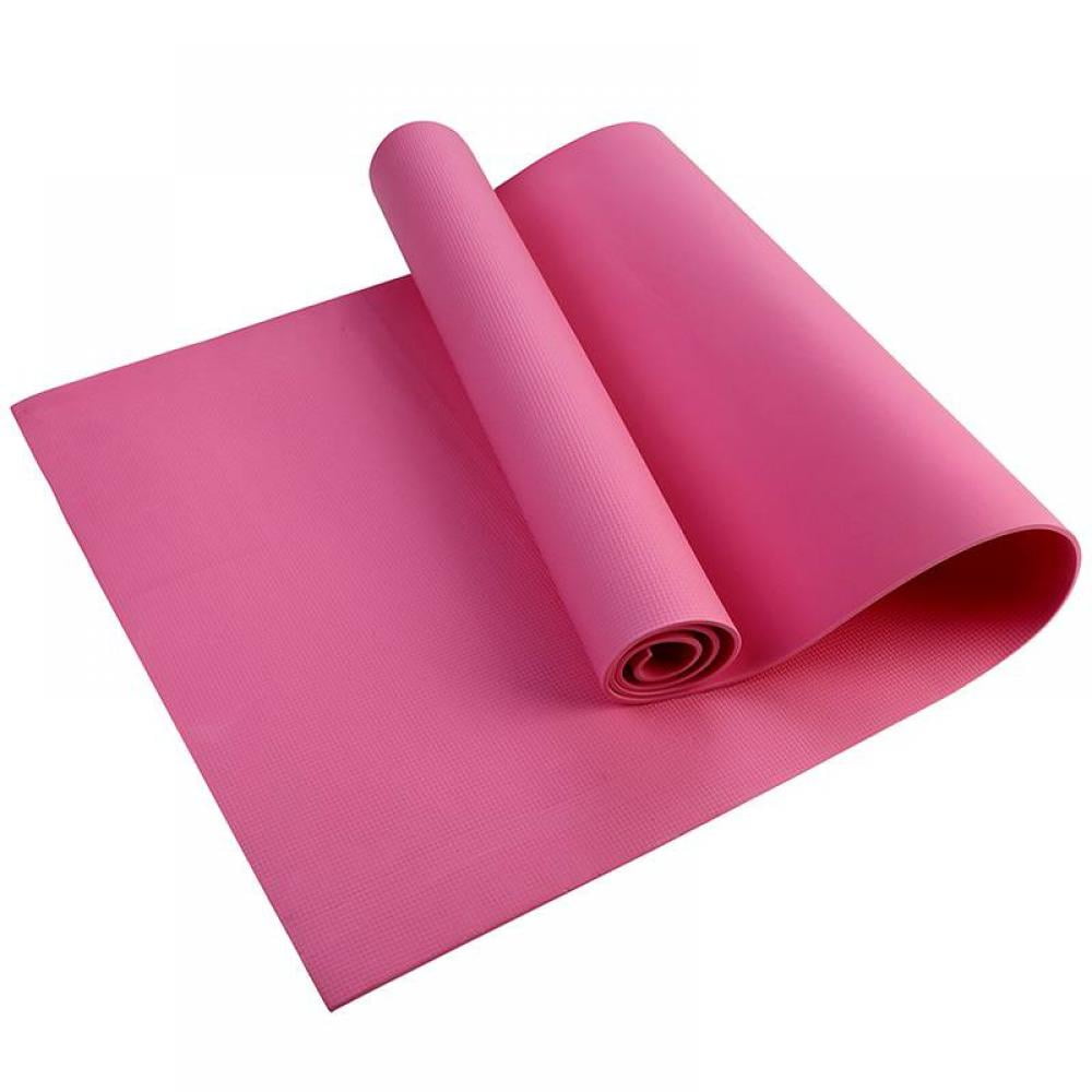 Thick Yoga Mat High Density Anti-Tear Exercise Mat with Carrying Strap Size  183x61x1cm Pink 