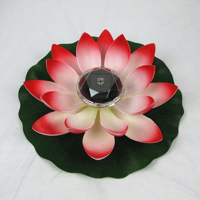 Pool Light Flower Shape Solar Power Garden Light Light Waterproof Decoration Light Waterproof Decoration Landscape Lamp, Red