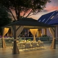 thumbnail image 2 of Hommow 10'x12' Hardtop Gazebo, Permanent Galvanized Steel Metal Double Roof Aluminum Pavilion, 2 of 9