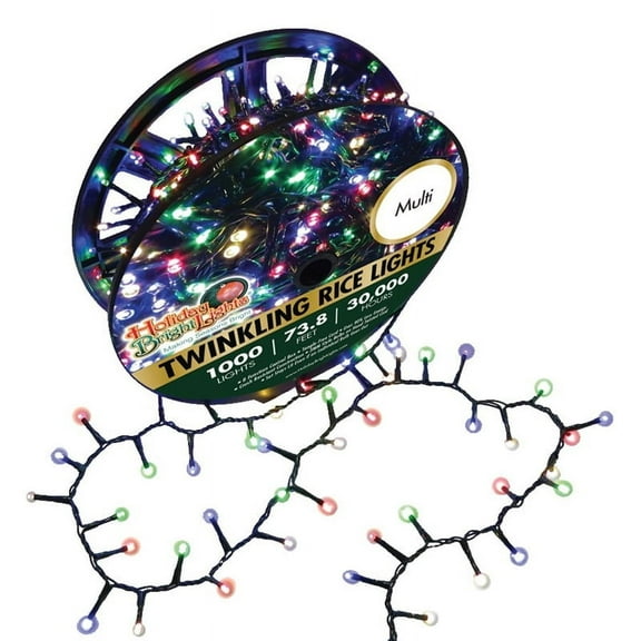 Holiday Bright Lights 1000-Light Multi-Color Cluster Light Rice Set