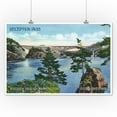 thumbnail image 3 of Whidbey Island, Washington, Deception Pass, Vintage Artwork (12x18 Wall Art Poster, Room Decor), 3 of 3
