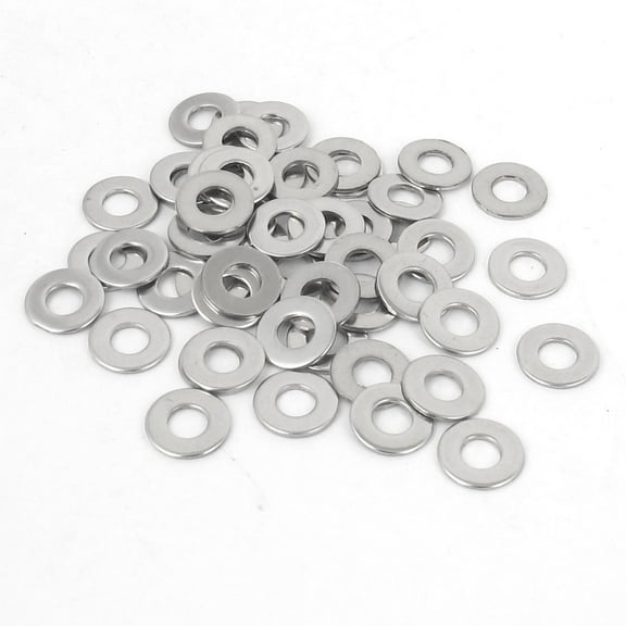 50pcs M3 Stainless Steel Flat Washer Plain Spacer Gasket for Screw Bolt