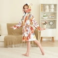 thumbnail image 4 of FORMRS Niños Bathrobe Unisex Hooded Robe Soft Plush Pajamas Sleepwear, Size 2-3T, Leaves Pattern, 4 of 7