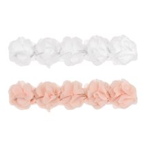 2pcs Baby Girls Headband Hair Band Five Flower Abreast Headdress Hair Accessories for Toddlers and Children (White, Pink)