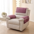 thumbnail image 4 of 3 Pieces Flannel Plush Sofa Armrest Cover Headrest Cover for Recliners Soft Fuzzy Non Slip 2 Arm Rest Covers and 1 Headrest Protector for Recliner Leather Sofa Couch(Beige,1 Seat), 4 of 7