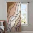 thumbnail image 4 of Brown Ombre Sheer Curtains 72 Inches Long, Modern Geometric Abstract Aesthetic Cream Light Filering Curtains, Breathable Simi Curtain Privacy Drapes for Living Room Bedroom Window Treatment, 4 of 9