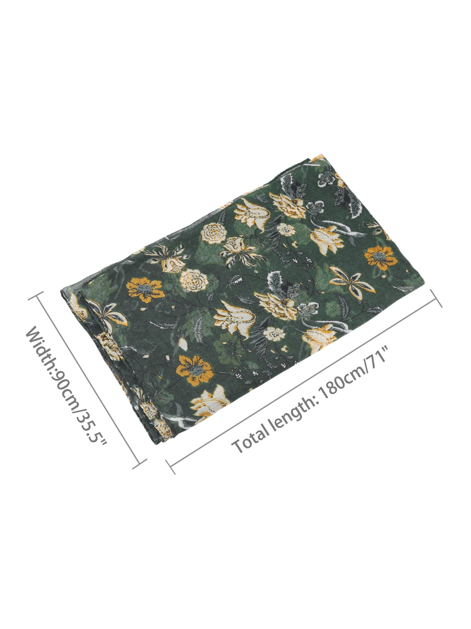Unique Bargains Balinese Yarn Large Polyester Scarves Beach Shawls Vintage Wraps For Women Dark Green