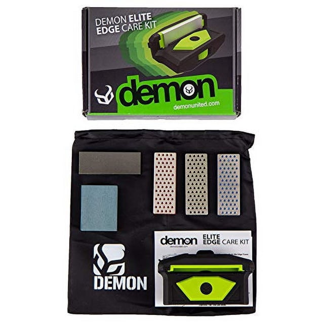 Afilador de Bordes de Esquí y Snowboard Elite X de DEMON UNITED - Incluye Herramienta de Borde Lateral Multifunción, 3 Piedras de Diamante, Lima de Acero y Piedra Gummy - Combo de Afilador de Borde de