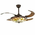 thumbnail image 6 of 42in Brown Modern LED Chandelier Ceiling Fan with Remote Control, 6 of 8