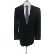 Pre-owned|Giorgio Armani Le Collezioni Mens Two Button Blazer Black Wool Size 42 Long