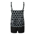 thumbnail image 5 of Ecqkame Tankini Swimsuit for Women Print Two Piece Bathing Suit Crew Neck Conservative Swim Suits with Boy Shorts 01-Black XL, 5 of 5