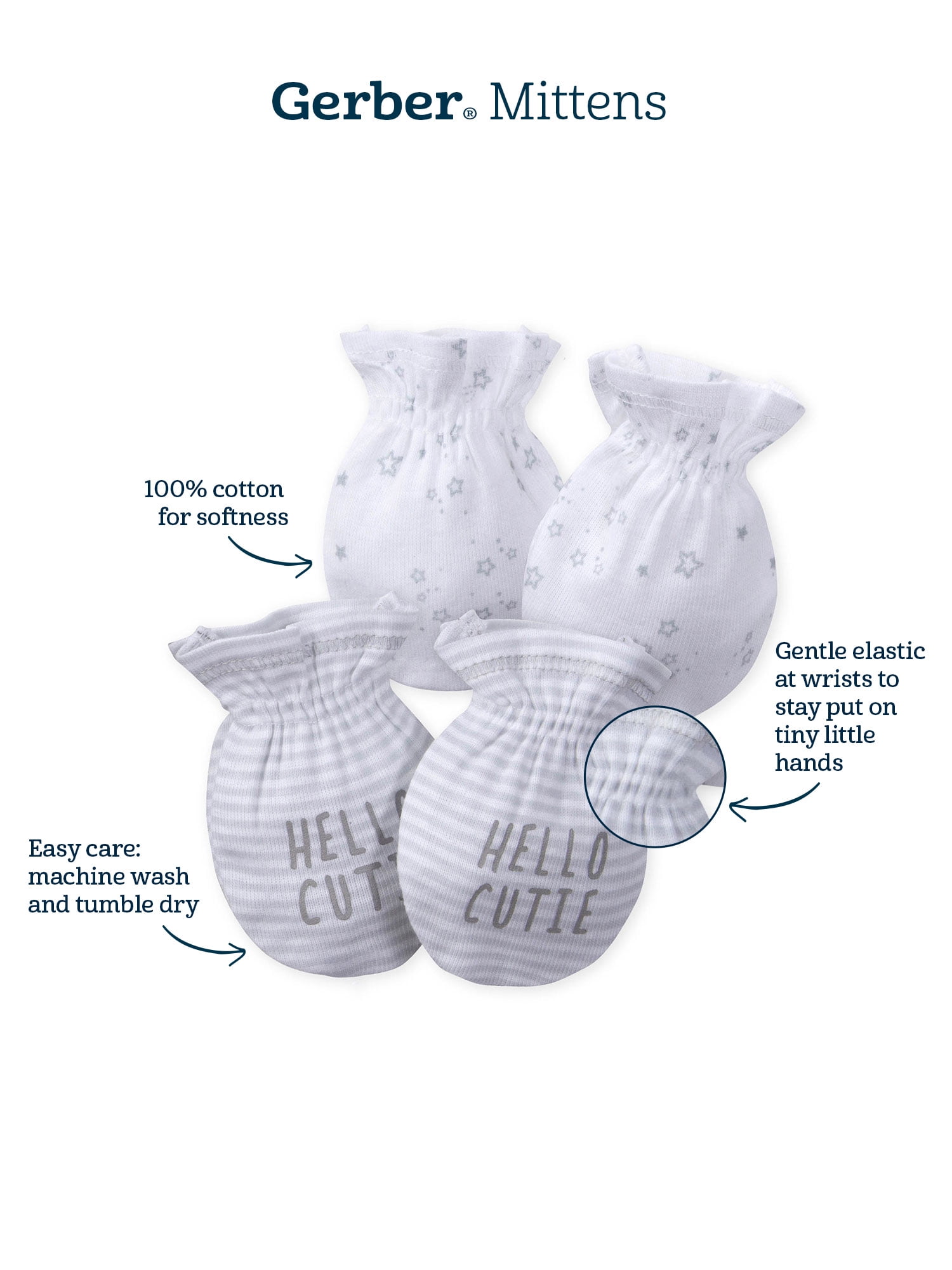 Gerber Baby Girls Caps & Mittens Set, 8-Piece
