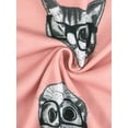 thumbnail image 7 of INSPIRE CHIC Women's Short Sleeve Contrast Cartoon Cats Pet Print Tee Ringer T-Shirt Tops M Coral Pink, 7 of 7