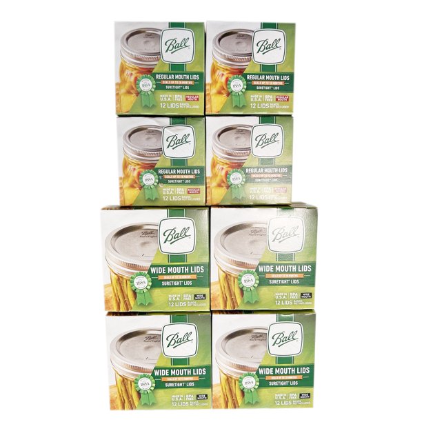 Ball Canning Lids Set of 4 Dozen Regular Mouth Lids and 4 Dozen Wide