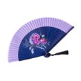 thumbnail image 2 of CSChome Folding Fan with Tassel Chinese Style Folding Hand-painted Flower Dance Performance Photo Props Portable Summer Hand Held with Tassel, 2 of 6