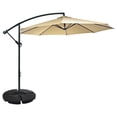 thumbnail image 1 of Sunnydaze Parasol Déporté d'Extérieur en Acier pour Patio avec Base Ronde - 10 Pieds - Beige, 1 of 10