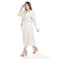 thumbnail image 2 of Vestido camisero con moño Roman Fashion /Tallas Extras, 4341 (Arena líneas) beige 36, 2 of 6