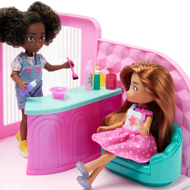 Hey Bestie Lush & Lovely Hair Salon Playset for Small Dolls with