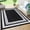 Black/White, variant on Reversible Outdoor Patio Rug Waterproof Plastic Straw, Modern Geometric Area Rug for Indoor Outdoor Use, Lightweight Foldable Mat for RV, Deck, Porch, Balcony, Backyard