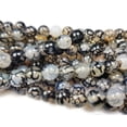 thumbnail image 2 of 8mm Black Web Agate Smooth Round Beads Genuine Gemstone Natural Jewelry Making, 2 of 4