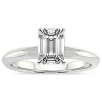 IGI Certified 4 Carat Emerald Shape Lab Grown Diamond Engagement Ring | 14K White Gold | Alora Solitaire Diamond Ring | FG-VS1-VS2 Quality Friendly Diamonds