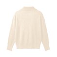 thumbnail image 5 of XIAONU Solid Shawl Collar Ribbed Knit Sweater For Women Loose Long Sleeve Daily Pullover Shirts, 5 of 5